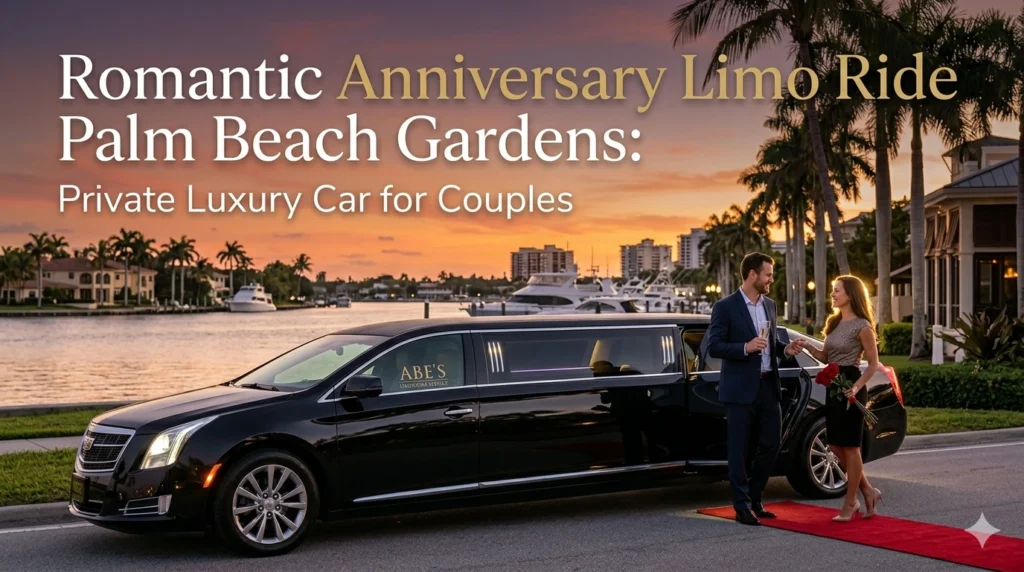 Romantic Anniversary Limo Ride Palm Beach Gardens: Private Luxury Car for Couples